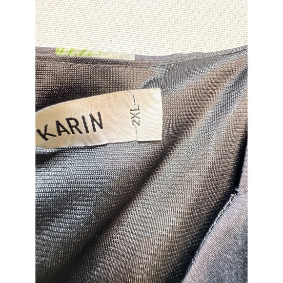 NWT Grace Karin Womens Floral Bodycon Dress Size 2XL Black Yellow Midi Slit Lace - Picture 3 of 15